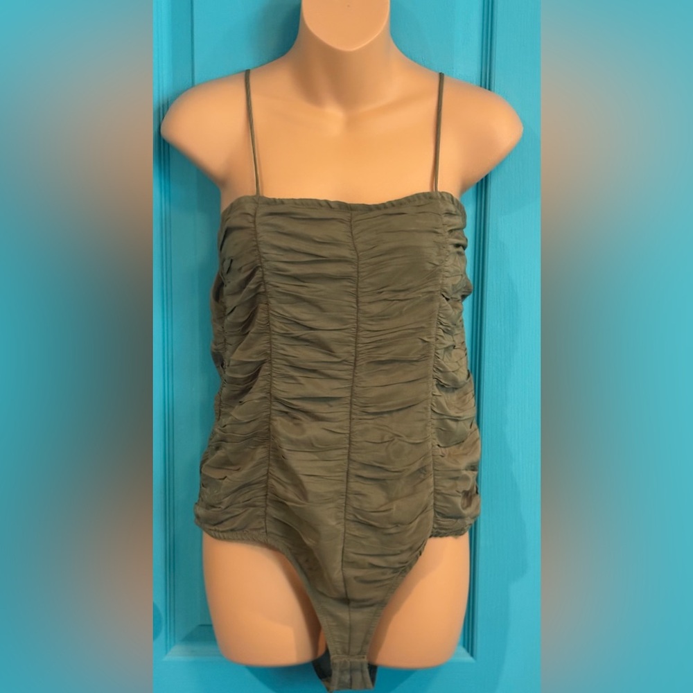 Promesa Olive Gathered Bodysuit
